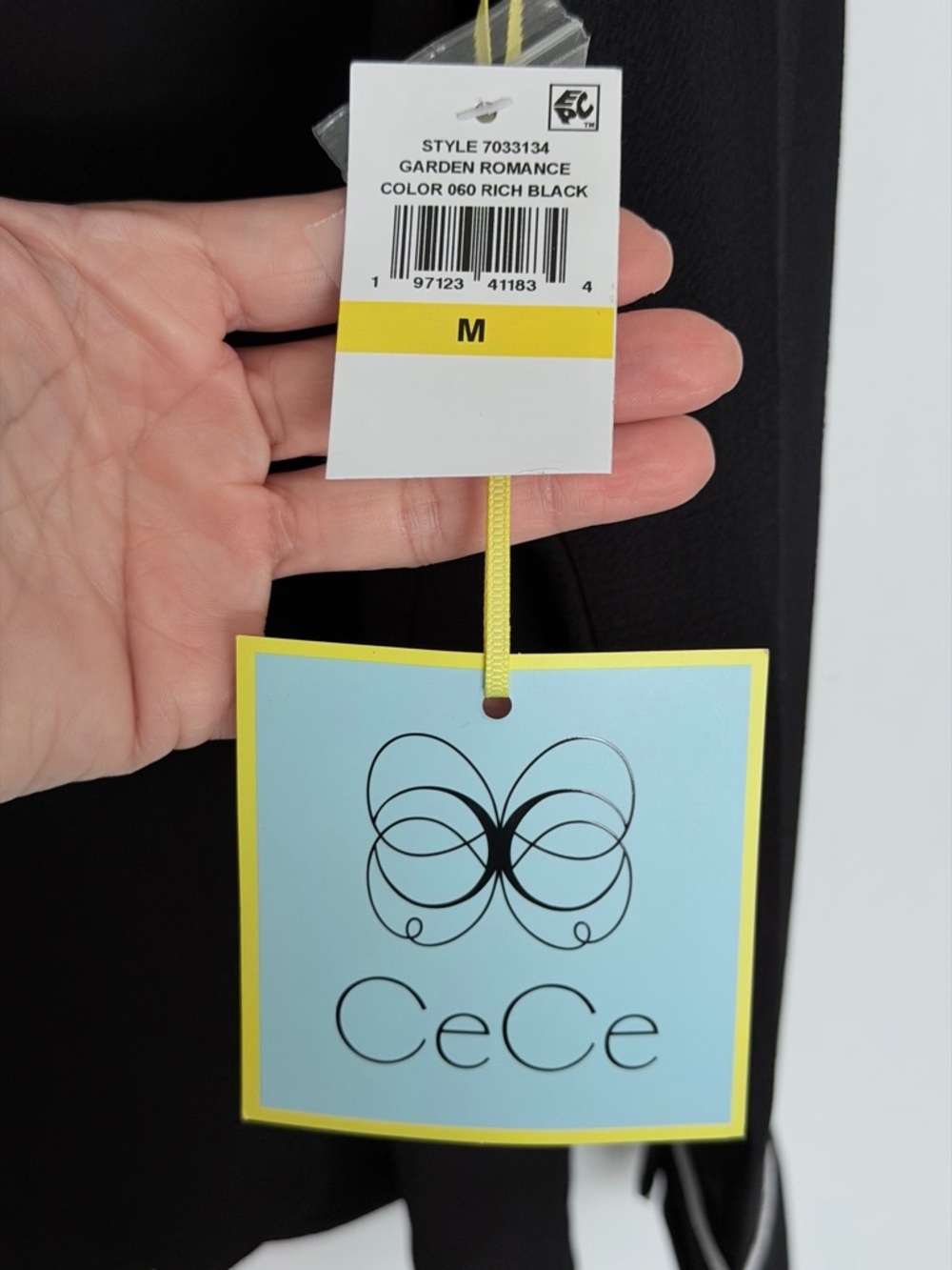 CeCe Black Blouse with White Piped Collar - Picture 3 of 5